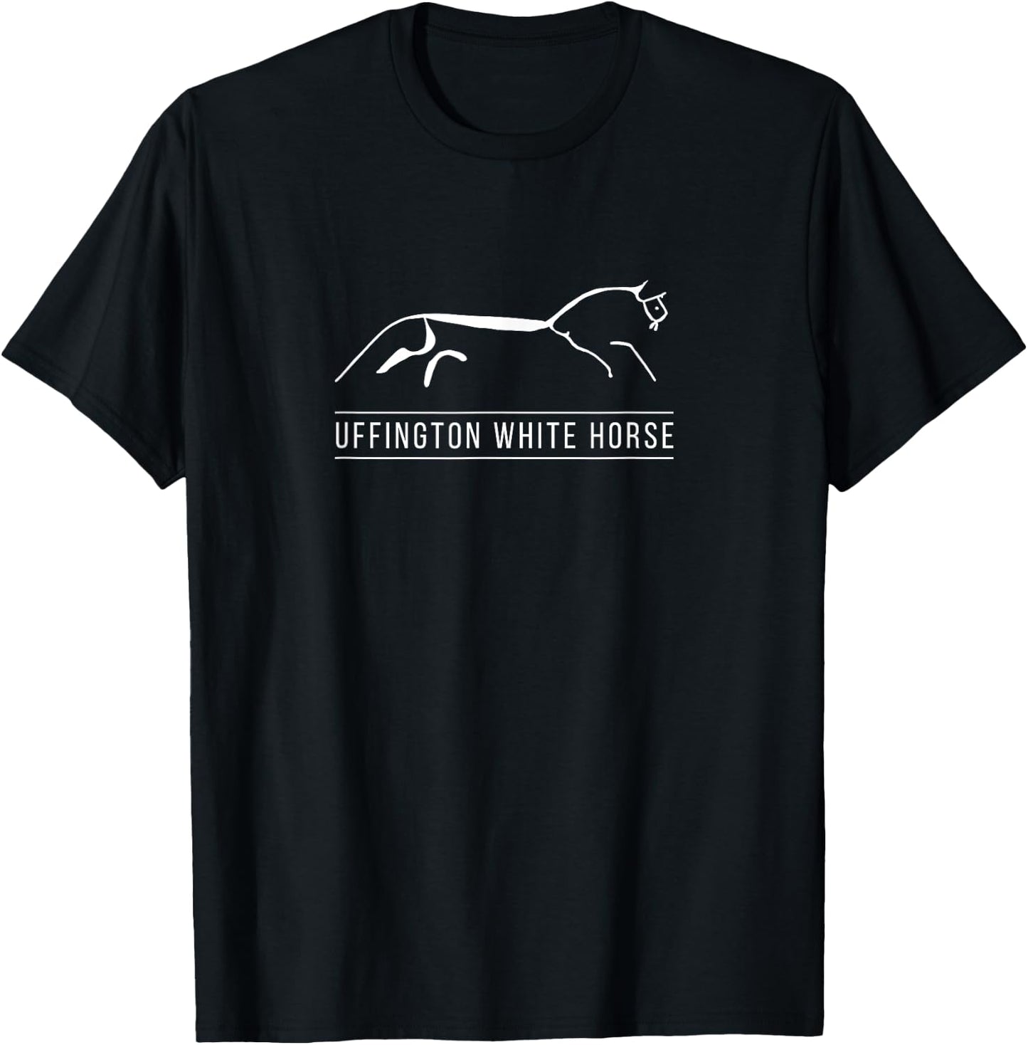 Uffington White Horse Chalk Figure British Pagan T Shirt T-Shirt - T-Shirt | Black