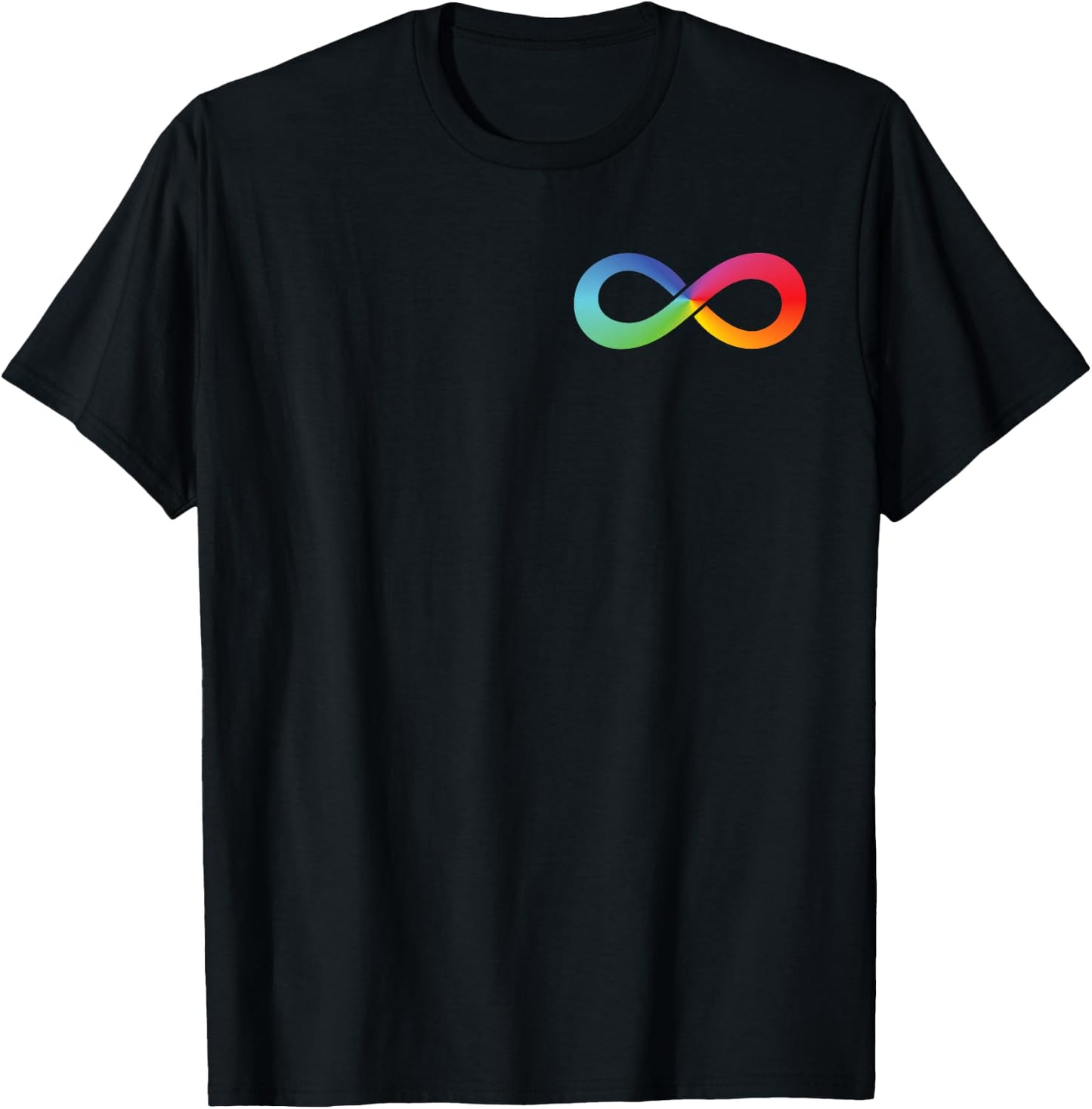Rainbow Infinity Symbol Autism Awareness Neurodiversity T-Shirt - T-Shirt | Black