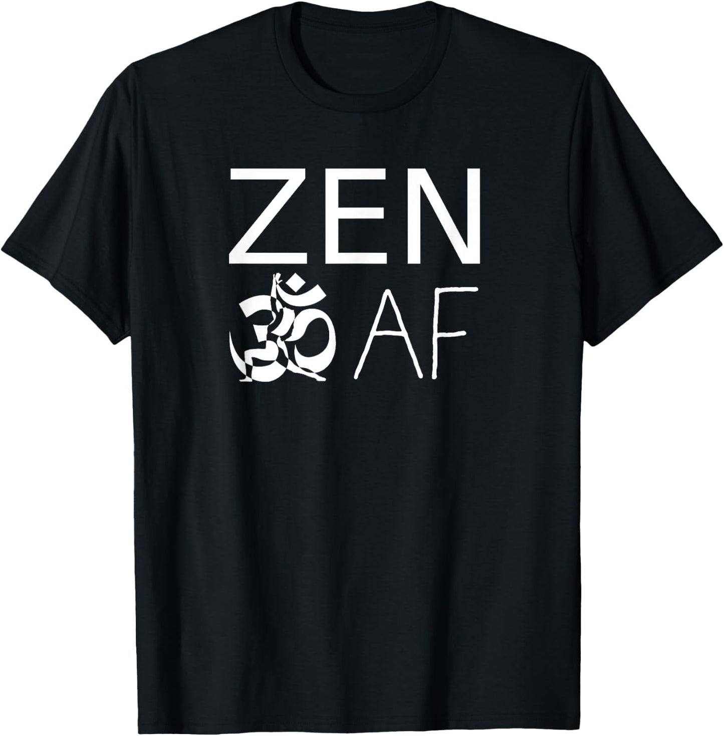 ZEN AF Ohm Sign Yoga Warrior T-Shirt - T-Shirt | Black