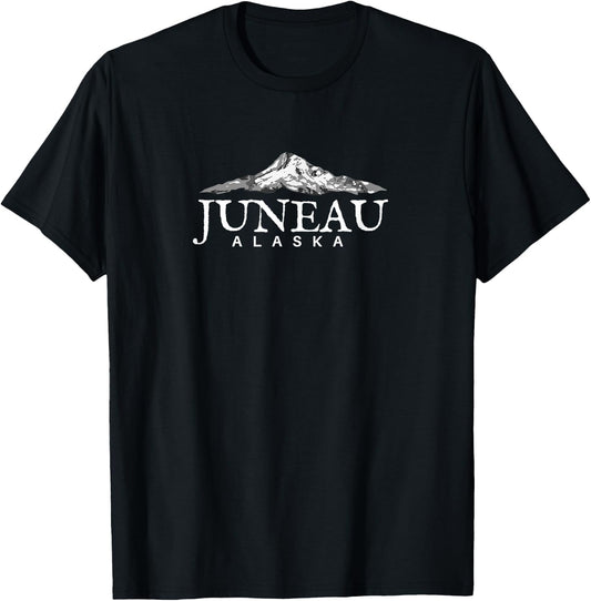 Juneau Alaska , Alaskan Mountain City T-Shirt - T-Shirt | Black