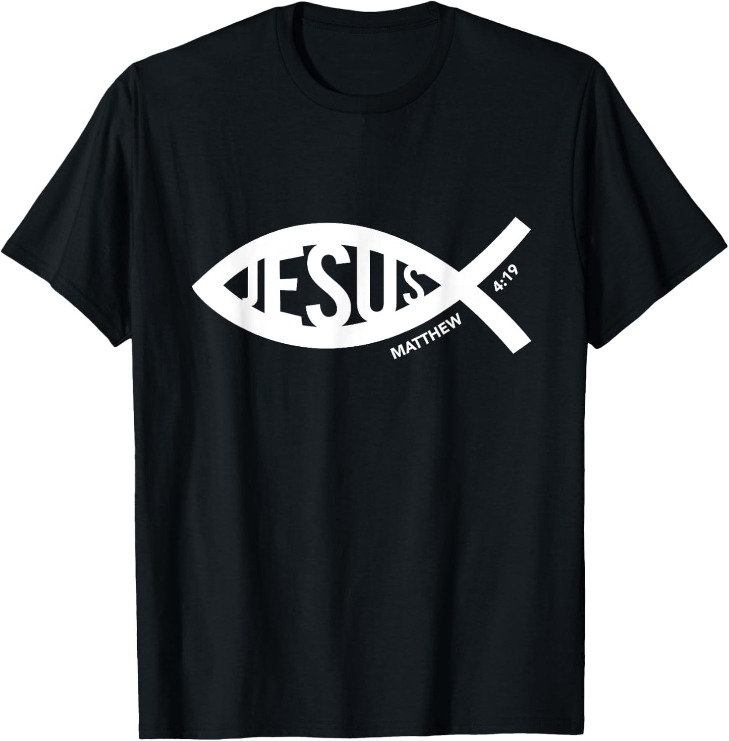 Jesus Fish Symbol Christian T-Shirt - T-Shirt | Black