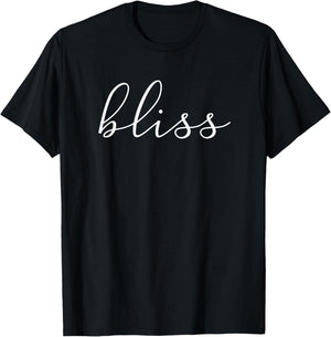 BLISS Script Font Yoga T-Shirt - T-Shirt | Black