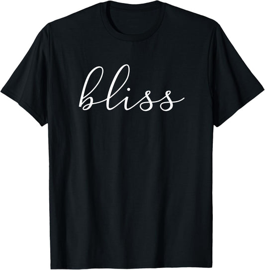 BLISS Script Font Yoga T-Shirt - T-Shirt | Black