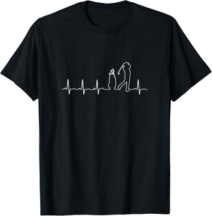 Love Golf Heartbeat T Shirt T-Shirt - T-Shirt | Black
