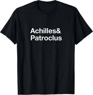 Achilles & Patroclus Greek Mythology Ampersand Gift Words T-Shirt - T-Shirt | Black