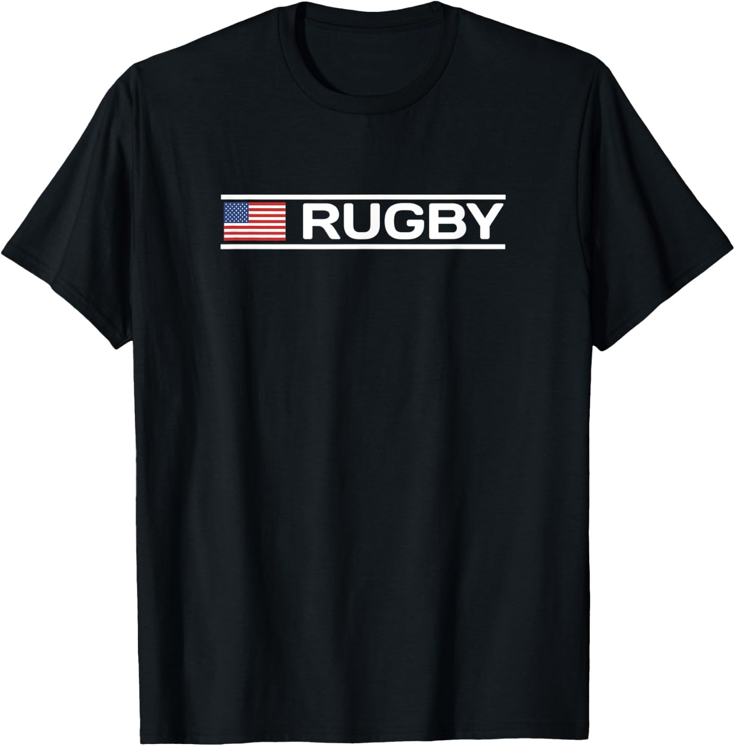 USA Flag Rugby T-Shirt - T-Shirt | Black