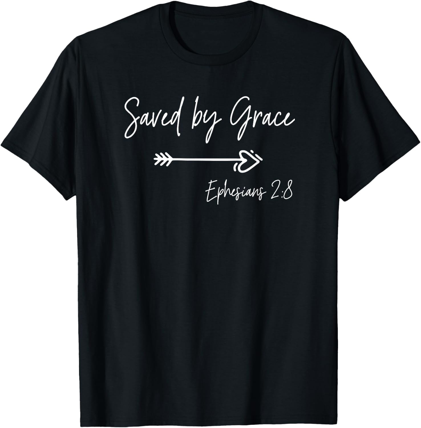 Saved By Grace Ephesians Scripture Christian Bible Verse T-Shirt - T-Shirt | Black