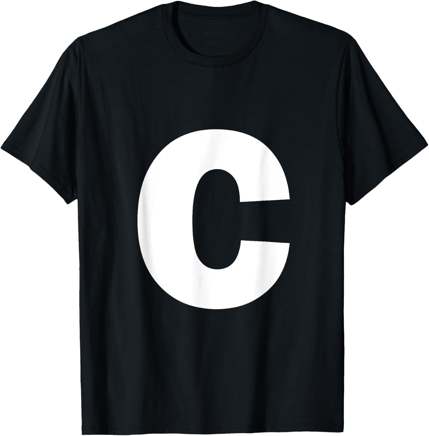 Letter C Capital Alphabet Monogram Initial T-Shirt - T-Shirt | Black