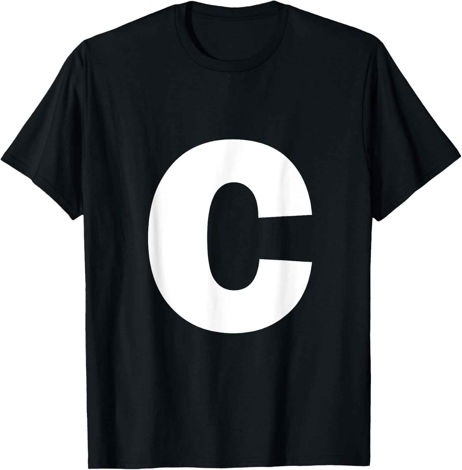 Letter C Capital Alphabet Monogram Initial T-Shirt - T-Shirt | Black