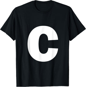 Letter C Capital Alphabet Monogram Initial T-Shirt - T-Shirt | Black