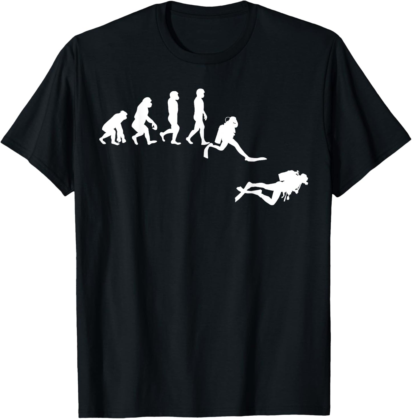 Scuba Dive T- Shirt Evolution Diving Diver Ocean Lover Gift T-Shirt - T-Shirt | Black