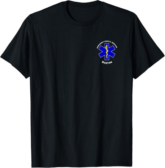 Boston Massachusetts EMS Paramedic EMT Uniform T-Shirt - T-Shirt | Black