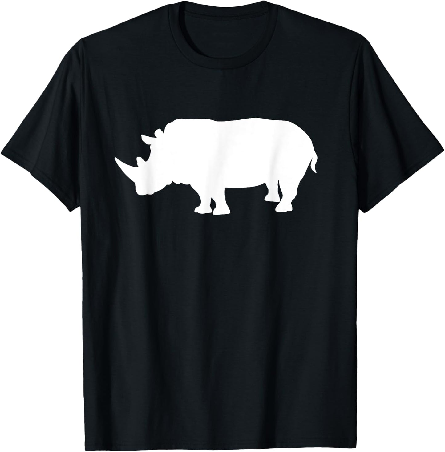 Rhino Shirt White Print - Rhino T Shirt T-Shirt - T-Shirt | Black