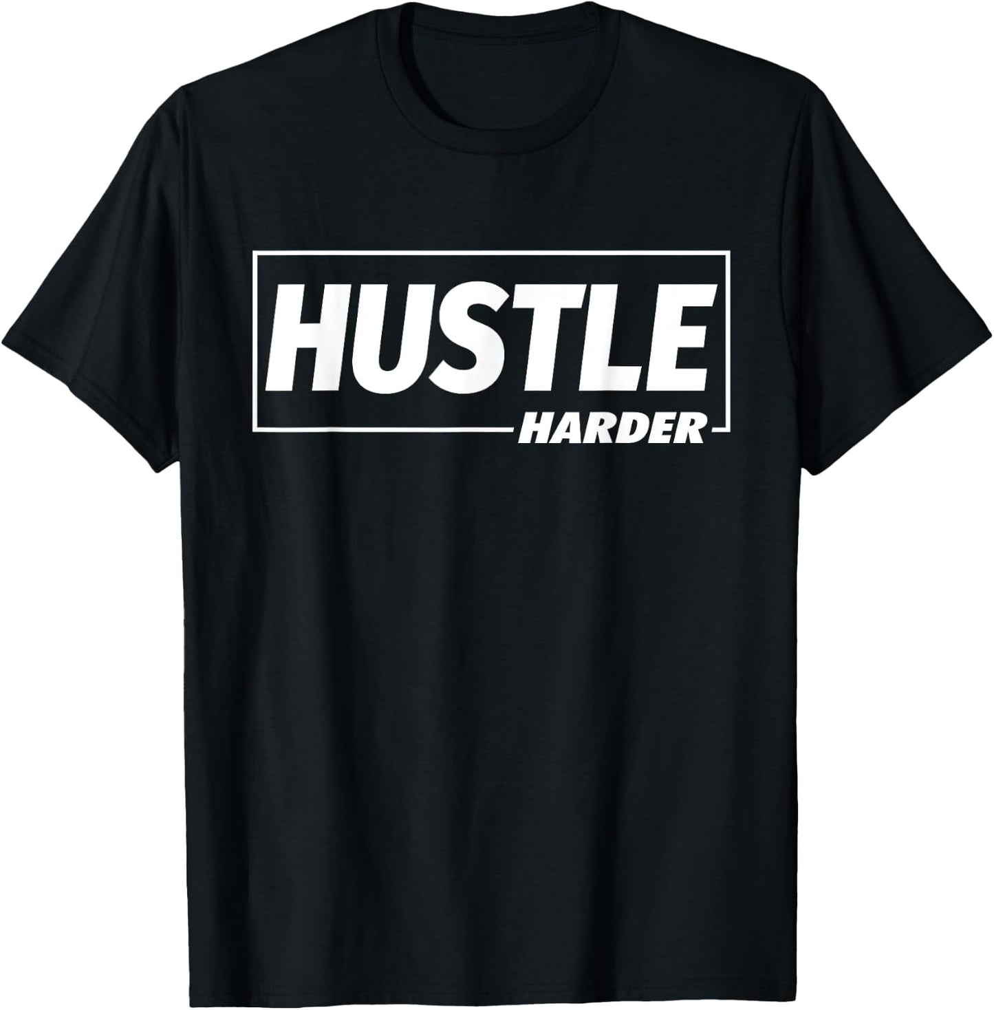 C682 Hustle Harder Gym T Shirt Workout Fitness Motivation T-Shirt - T-Shirt | Black