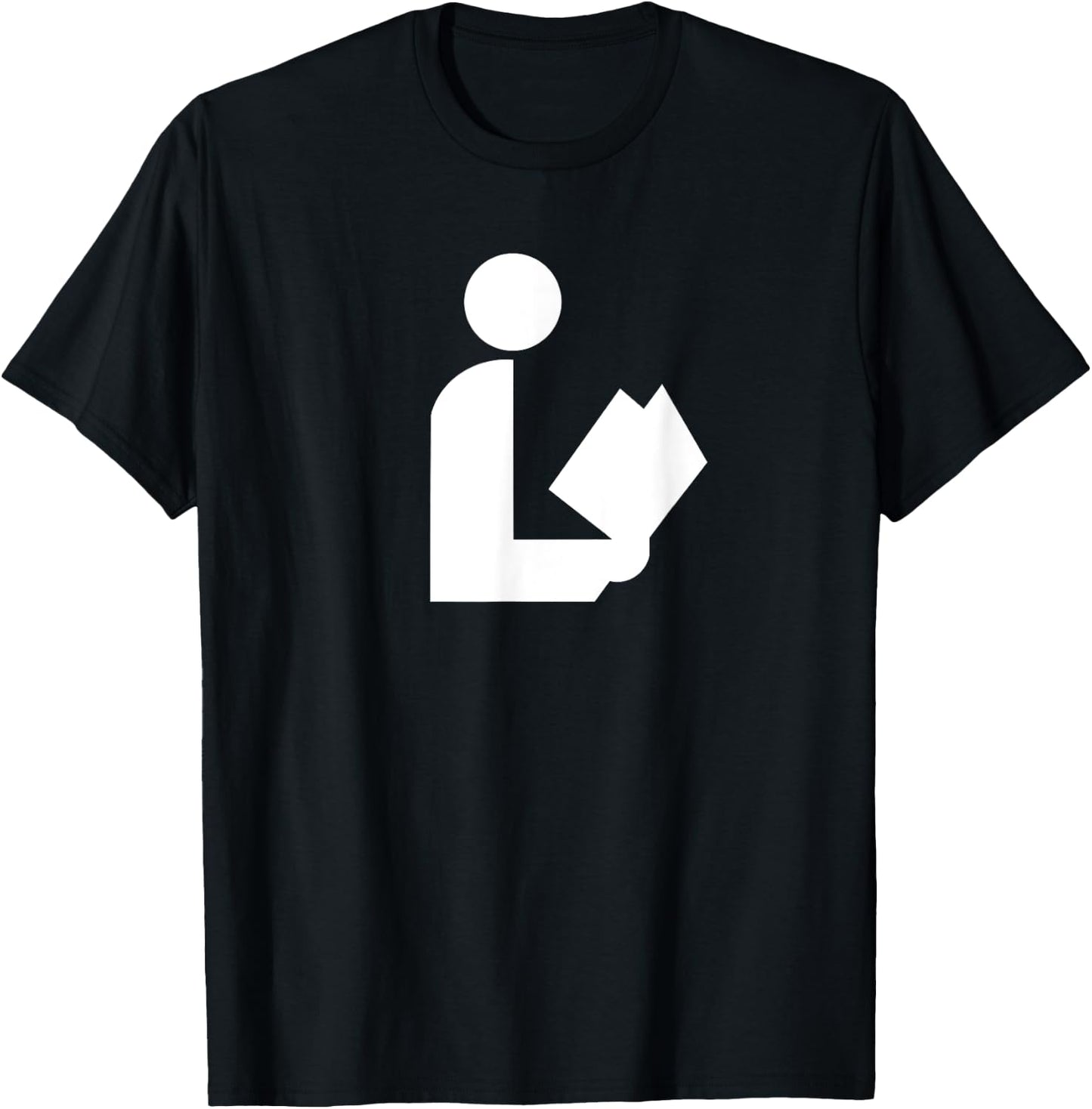 Library Sign Reading Symbol Librarian Patron Road-Sign White T-Shirt - T-Shirt | Black