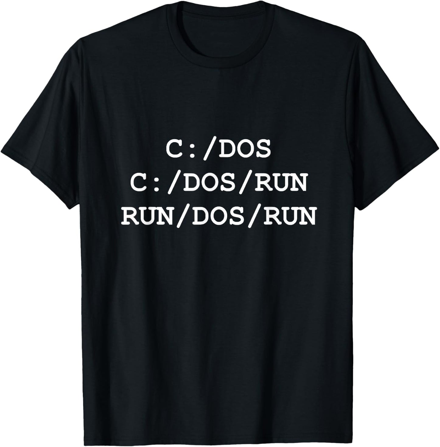 Funny Floppy Disk DOS - C:/Dos C:/Dos/Run Run/Dos/Run T-Shirt - T-Shirt | Black