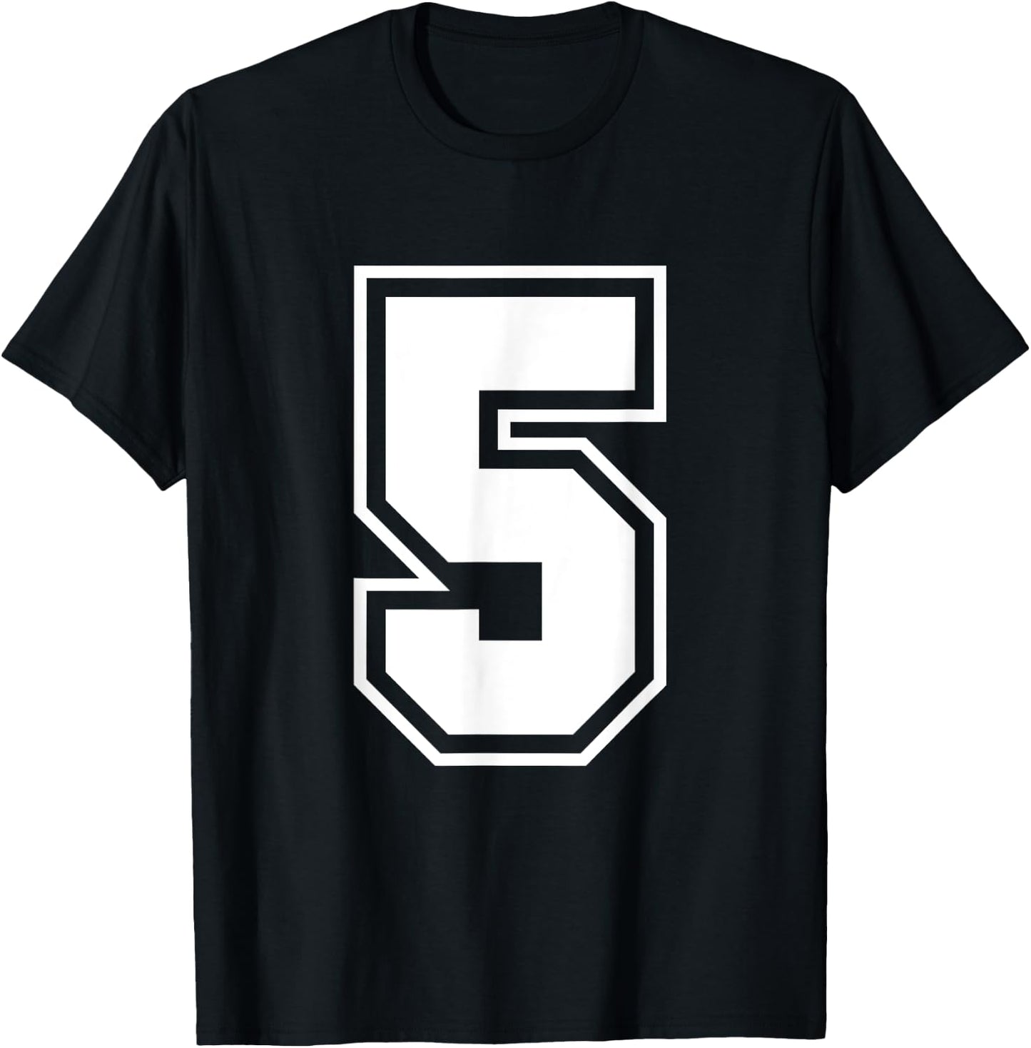 Number 5 Counting Monogram T-Shirt - T-Shirt | Black