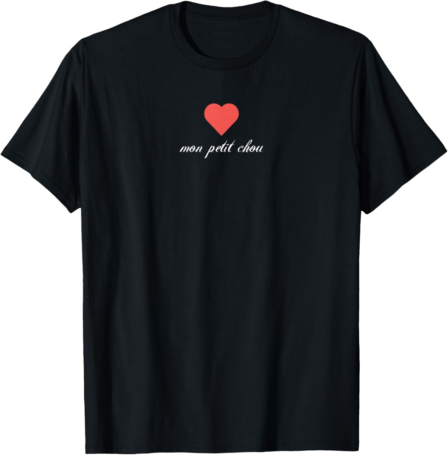 Mon Petit Chou Valentines French Sweetheart T-Shirt - T-Shirt | Black