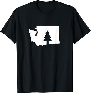 Washington State Tree PNW T-Shirt - T-Shirt | Black