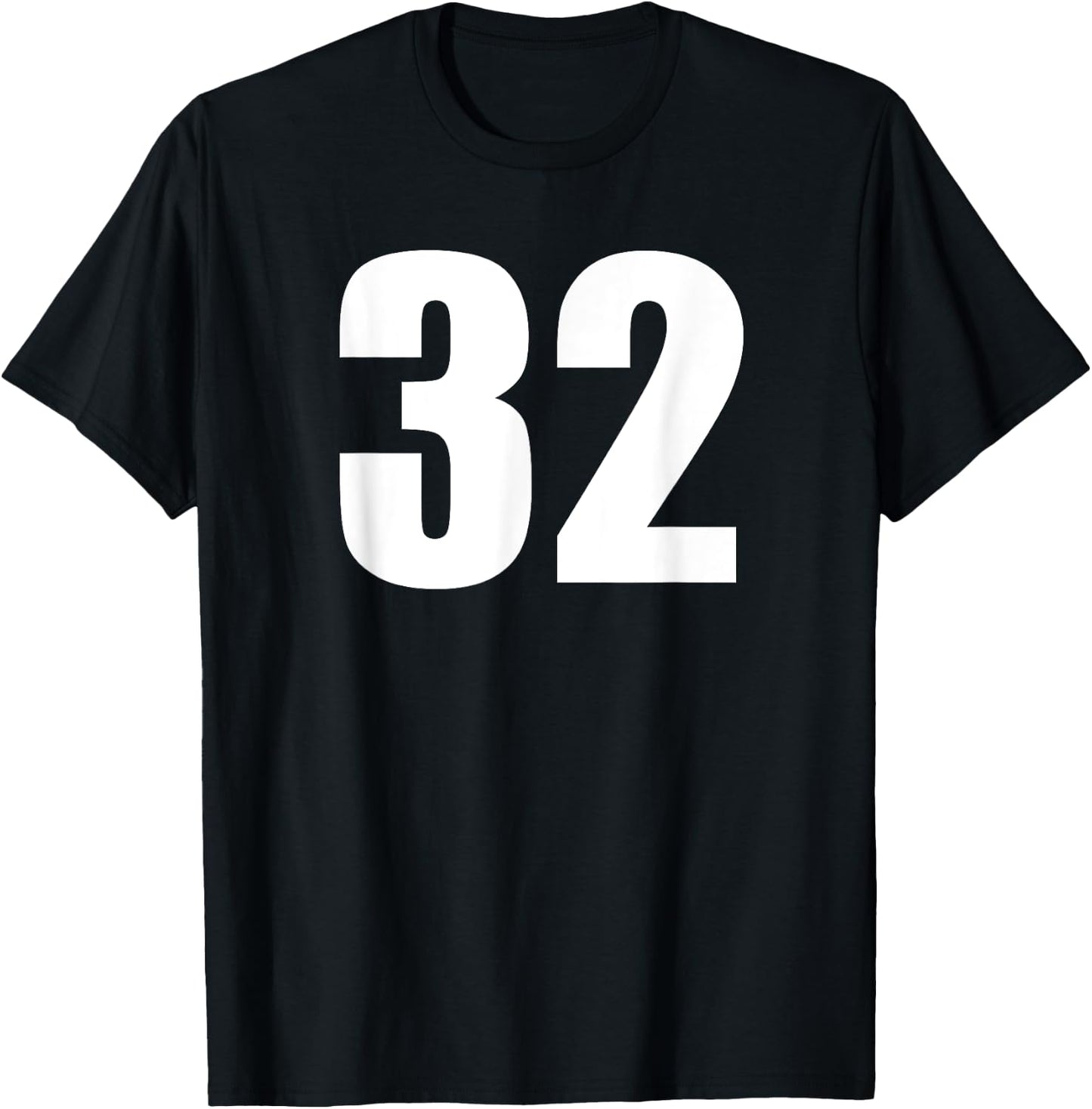 Sports Number 32 Baseball Football Soccer Basketball Shirt T-Shirt - T-Shirt | Black