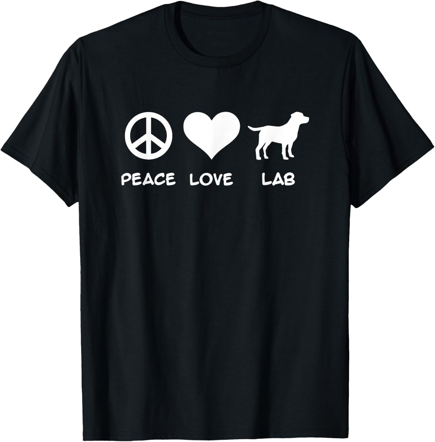 Peace, Love, Lab Labrador T-Shirt - T-Shirt | Black