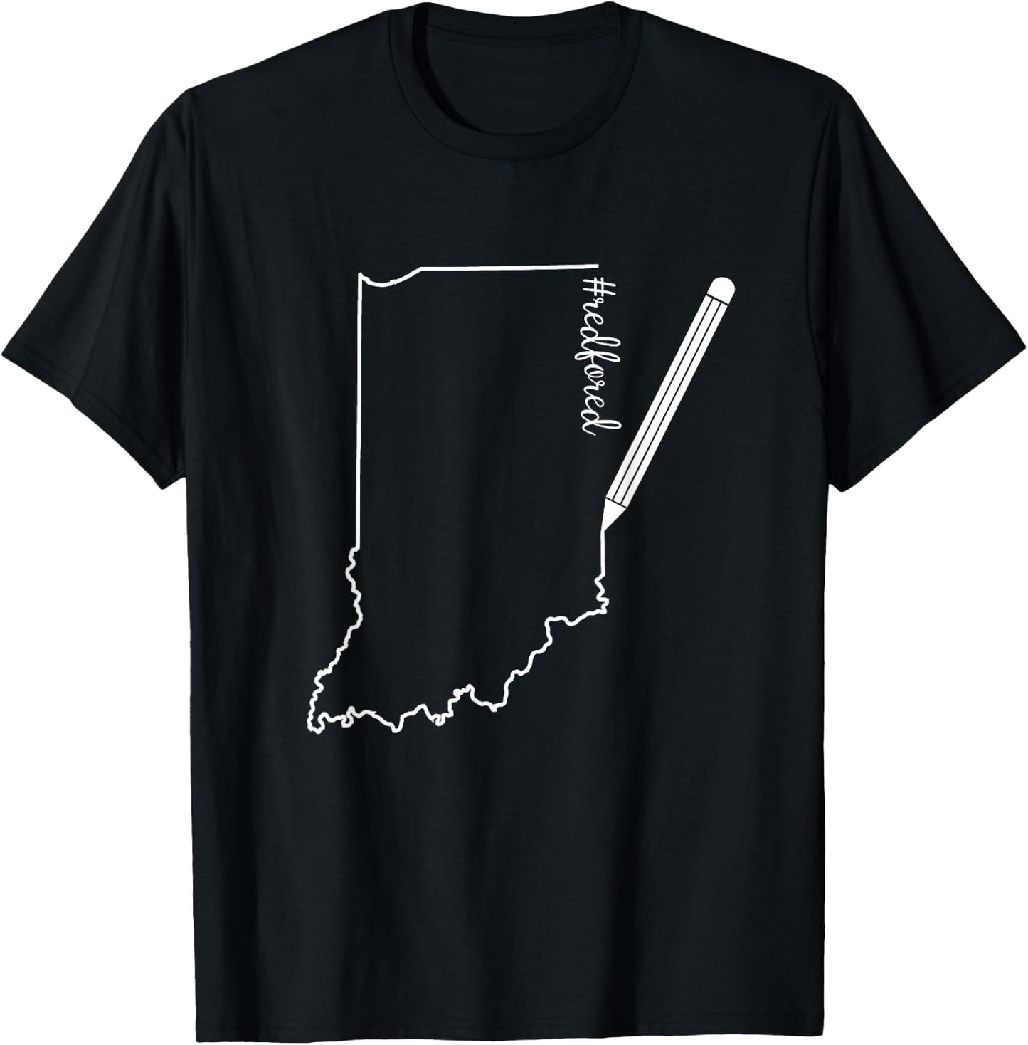 Teacher Red For Ed RedForEd Indiana Pencil Drawing Gift T-Shirt - T-Shirt | Black