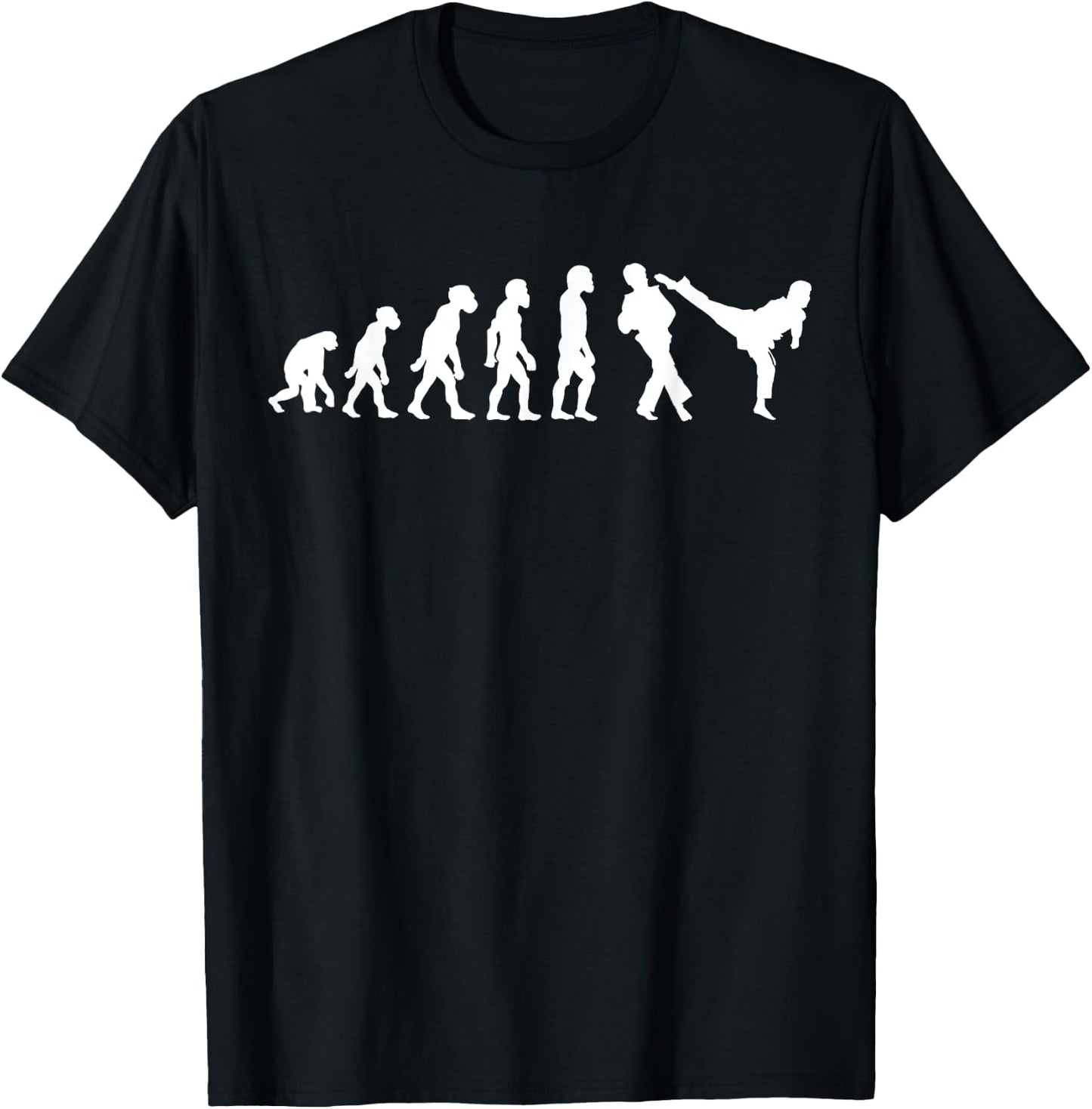 Funny Human Taekwondo Fighter Evolution Korean Sparring T-Shirt - T-Shirt | Black