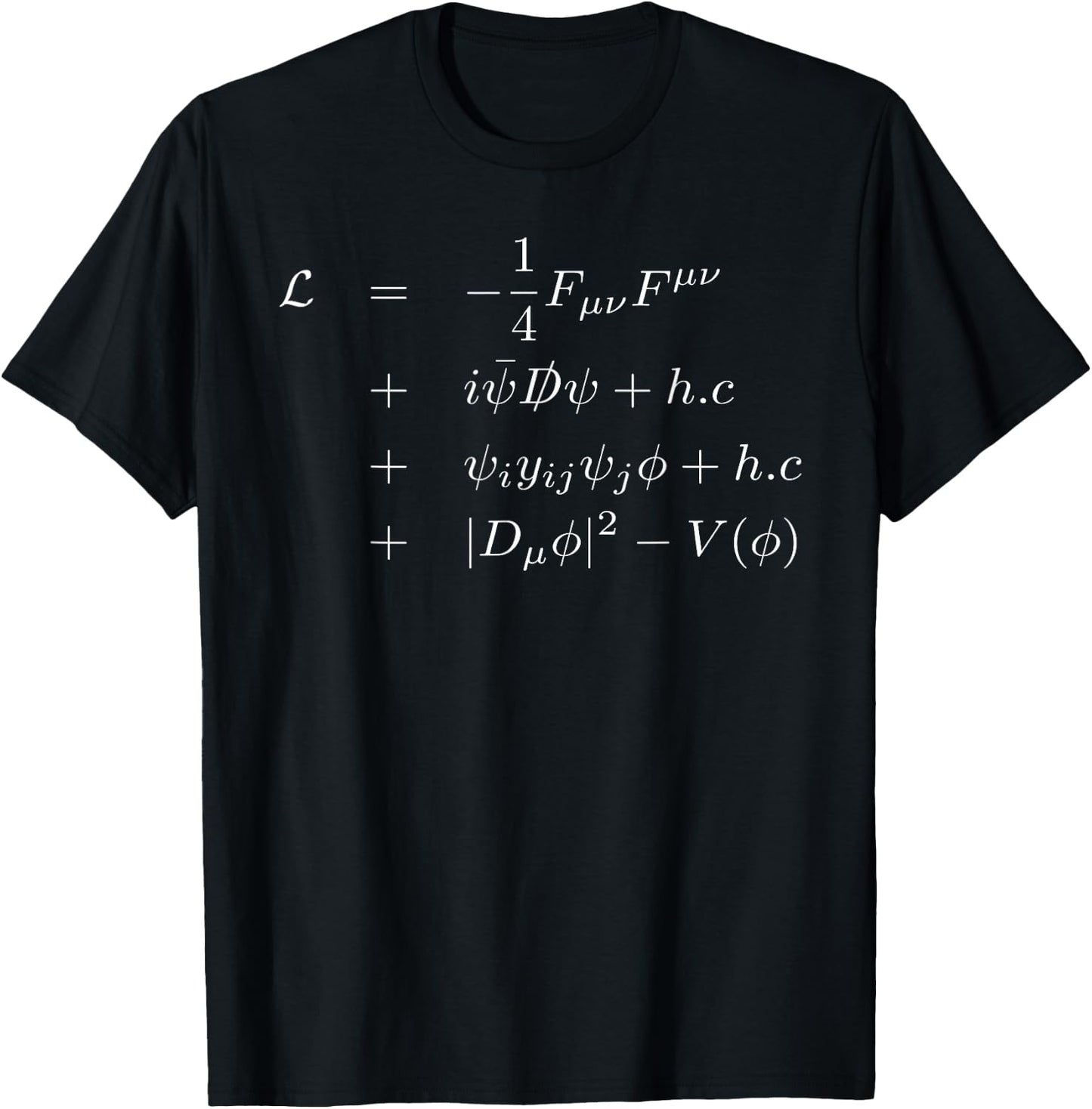 Standard Model Lagrangian Of Particle Physics Higgs Boson T-Shirt - T-Shirt | Black