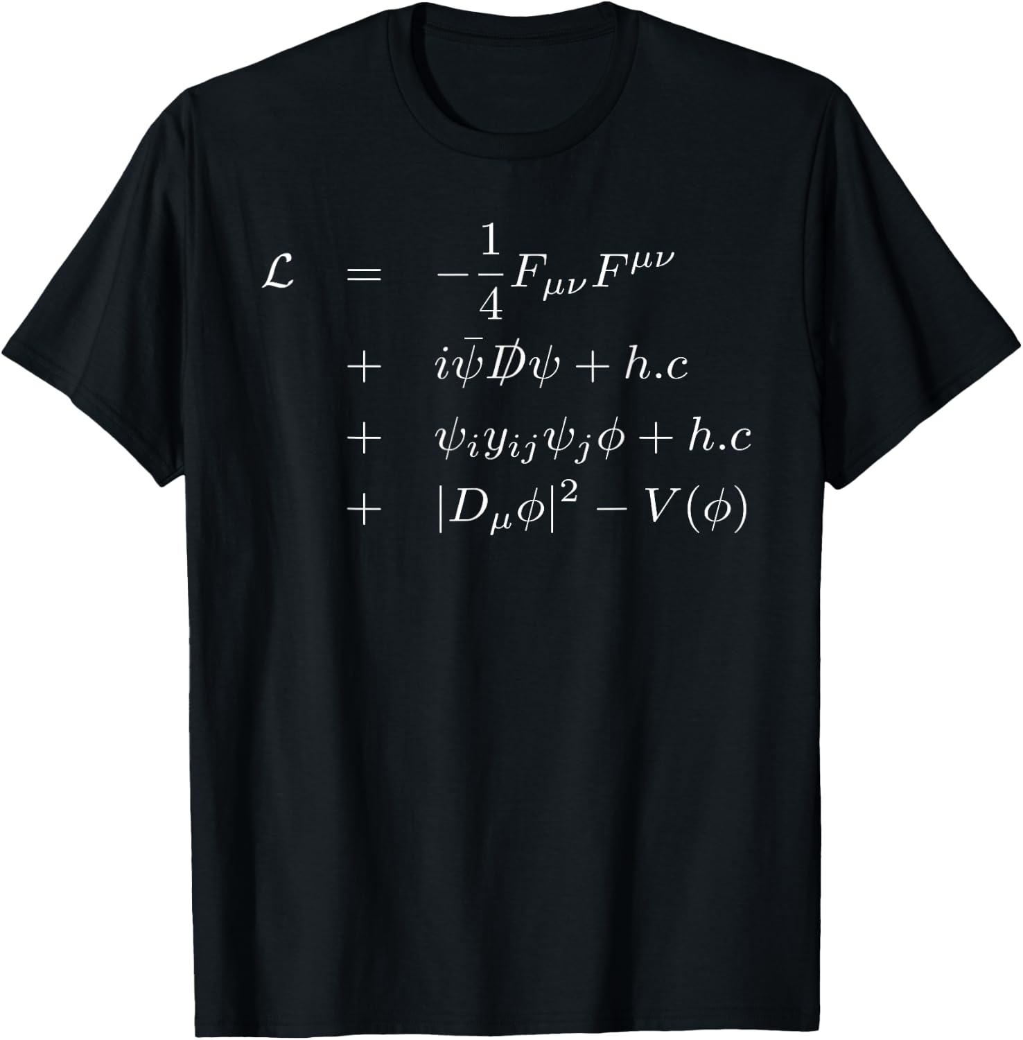 Standard Model Lagrangian Of Particle Physics Higgs Boson T-Shirt - T-Shirt | Black