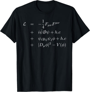 Standard Model Lagrangian Of Particle Physics Higgs Boson T-Shirt - T-Shirt | Black