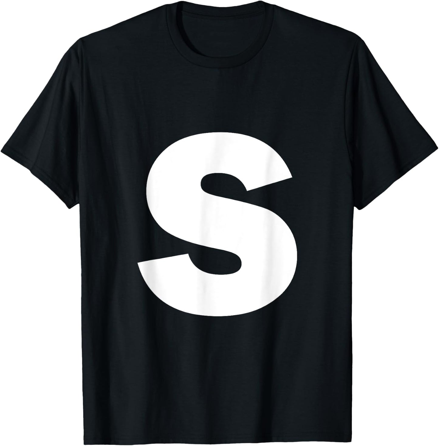 Letter S Capital Alphabet Monogram Initial T-Shirt - T-Shirt | Black
