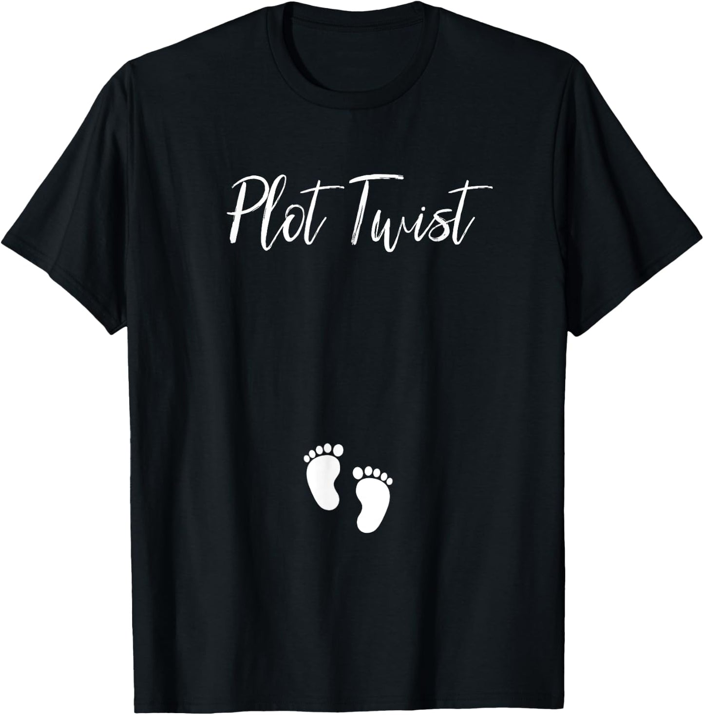 Bookish Plot Twist Pregnancy Announcement for bookworm T-Shirt - T-Shirt | Black