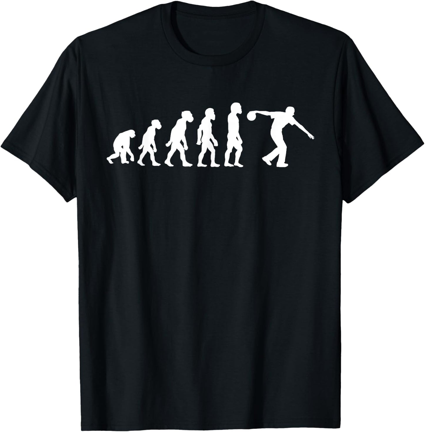 Funny Human Bowling Evolution Pin Ball Bowler Player T-Shirt - T-Shirt | Black