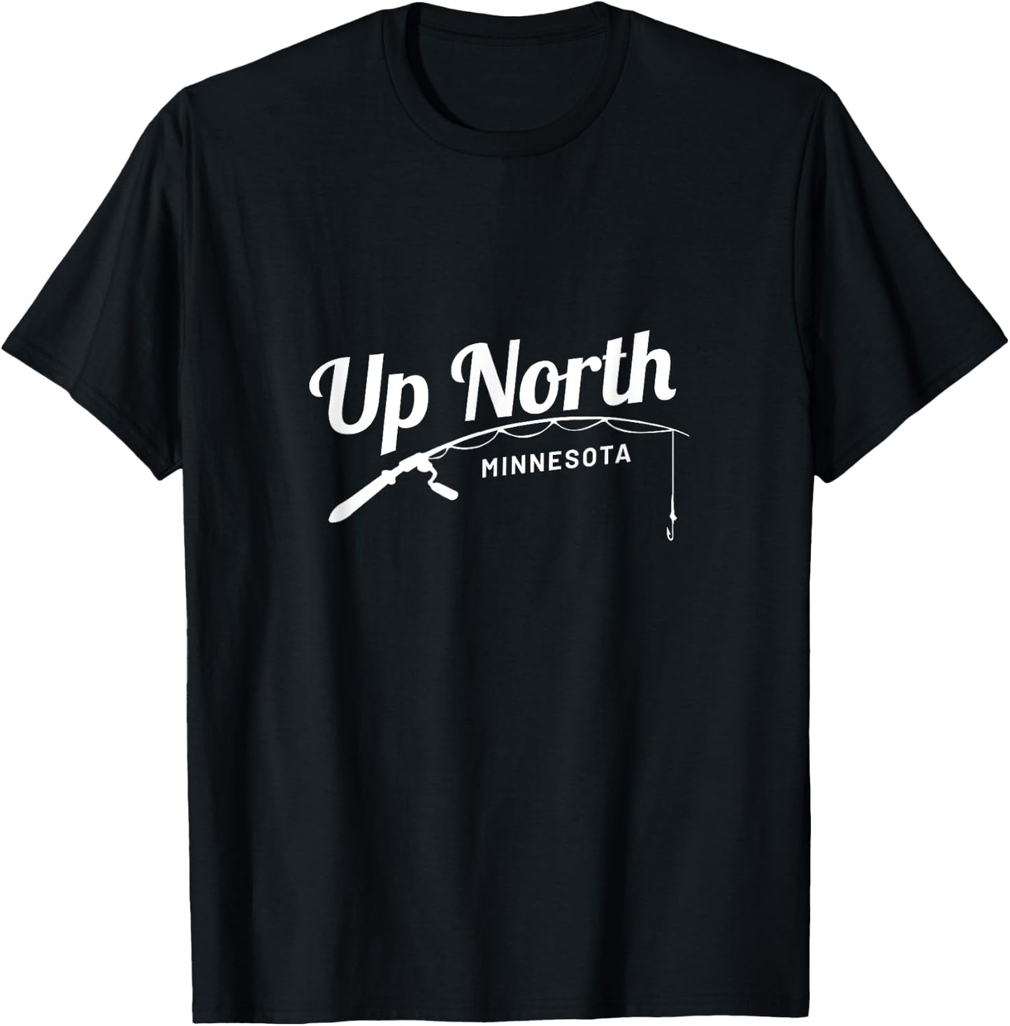 Up North Minnesota Cabin Lake Fishing T-Shirt - T-Shirt | Black