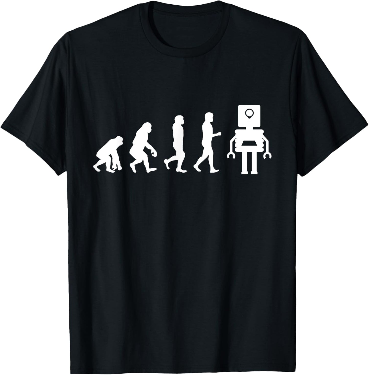 Funny Robotic Machine Learning AI Evolution Robot T-Shirt - T-Shirt | Black