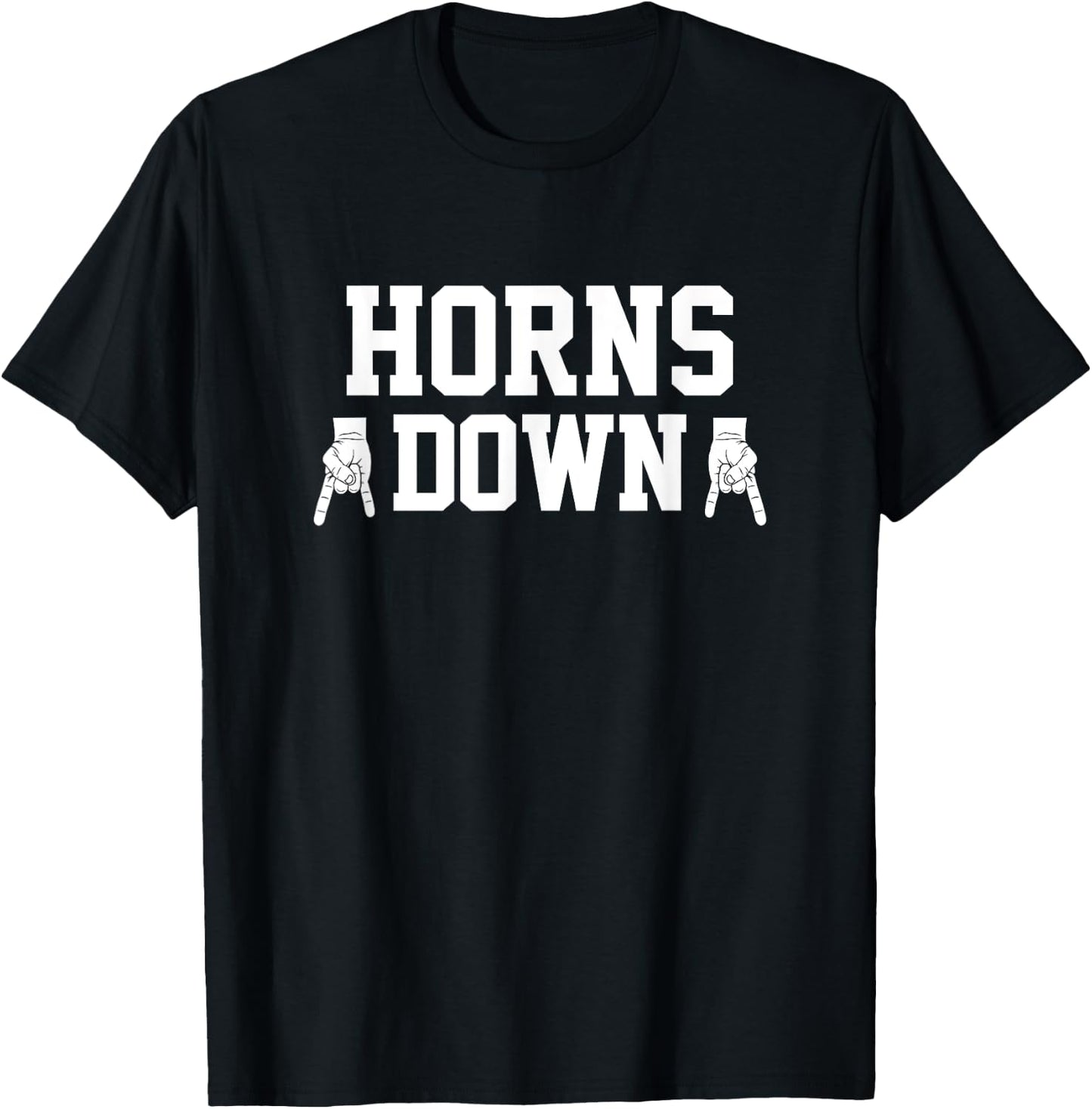Saturday Athletic Club Horns Down - Men's Black Small Classic Fit Short Sleeve Cotton Polyester Blend T-Shirt - T-Shirt | Black