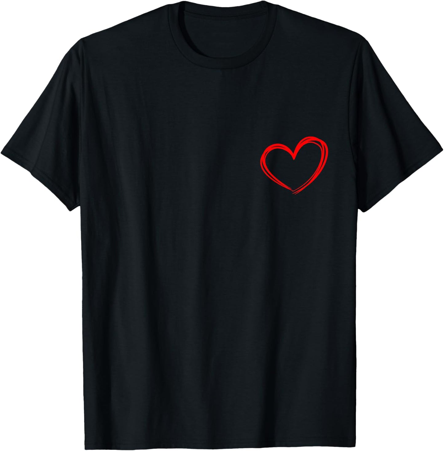 Red Heart Cool Love Heart Graphic Valentines Day Men Women T-Shirt - T-Shirt | Black