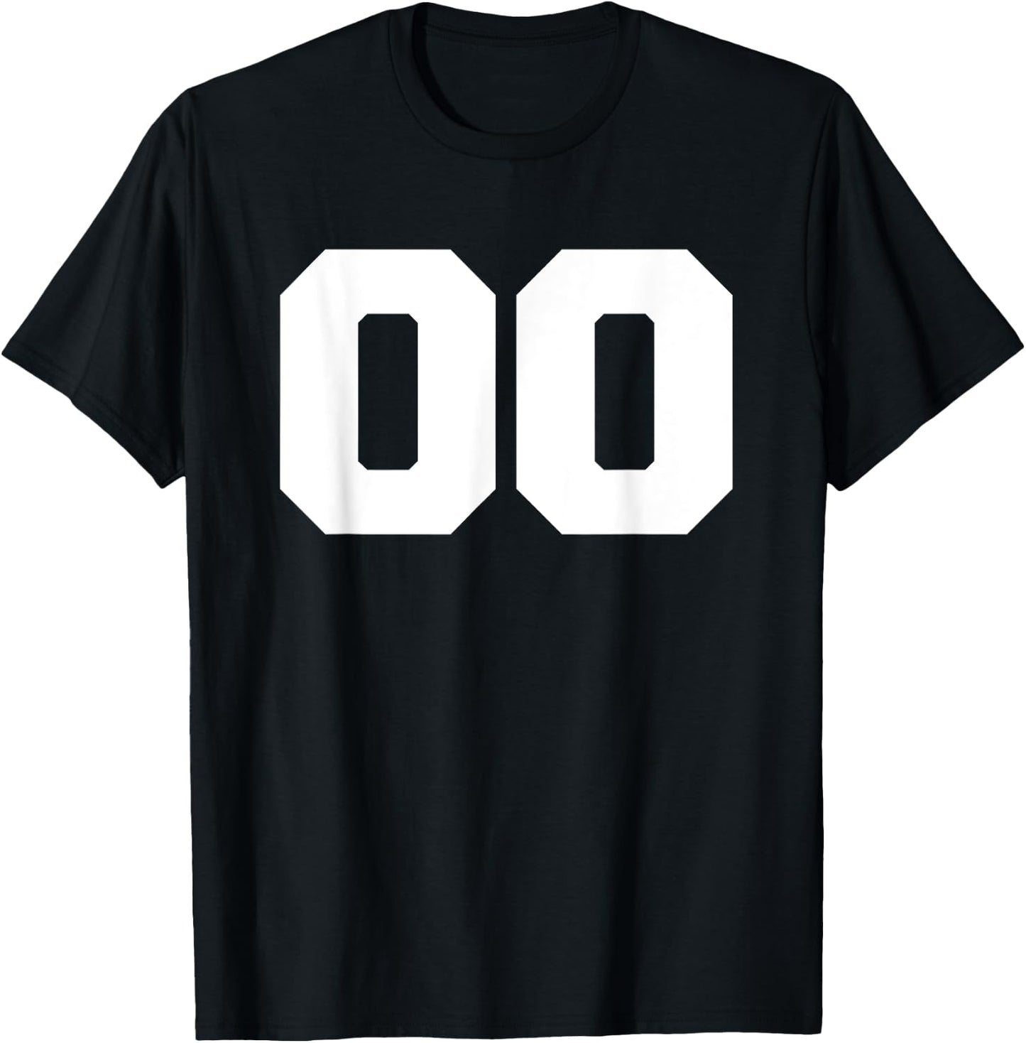 Number 00 Sports Jersey Player #00 0 Fan FRONT Print Varsity T-Shirt - T-Shirt | Black