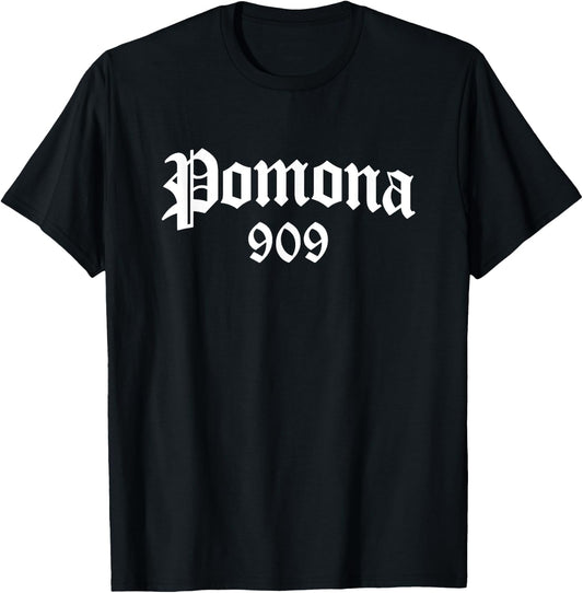 Pomona 909 Area Code OG Chicano Pride Mexican Tattoo Biker T-Shirt - T-Shirt | Black