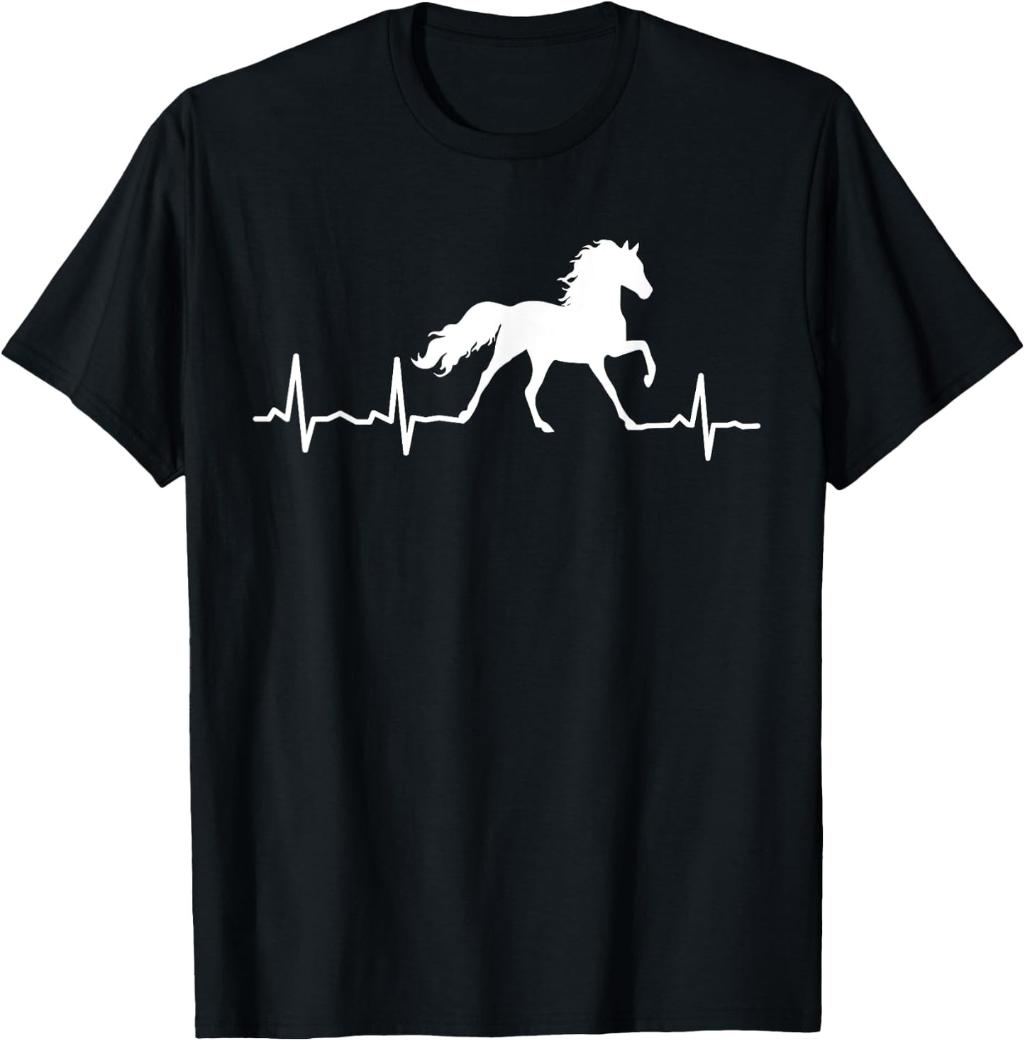 Horse Heartbeat For Horse Riding Lovers T-Shirt - T-Shirt | Black
