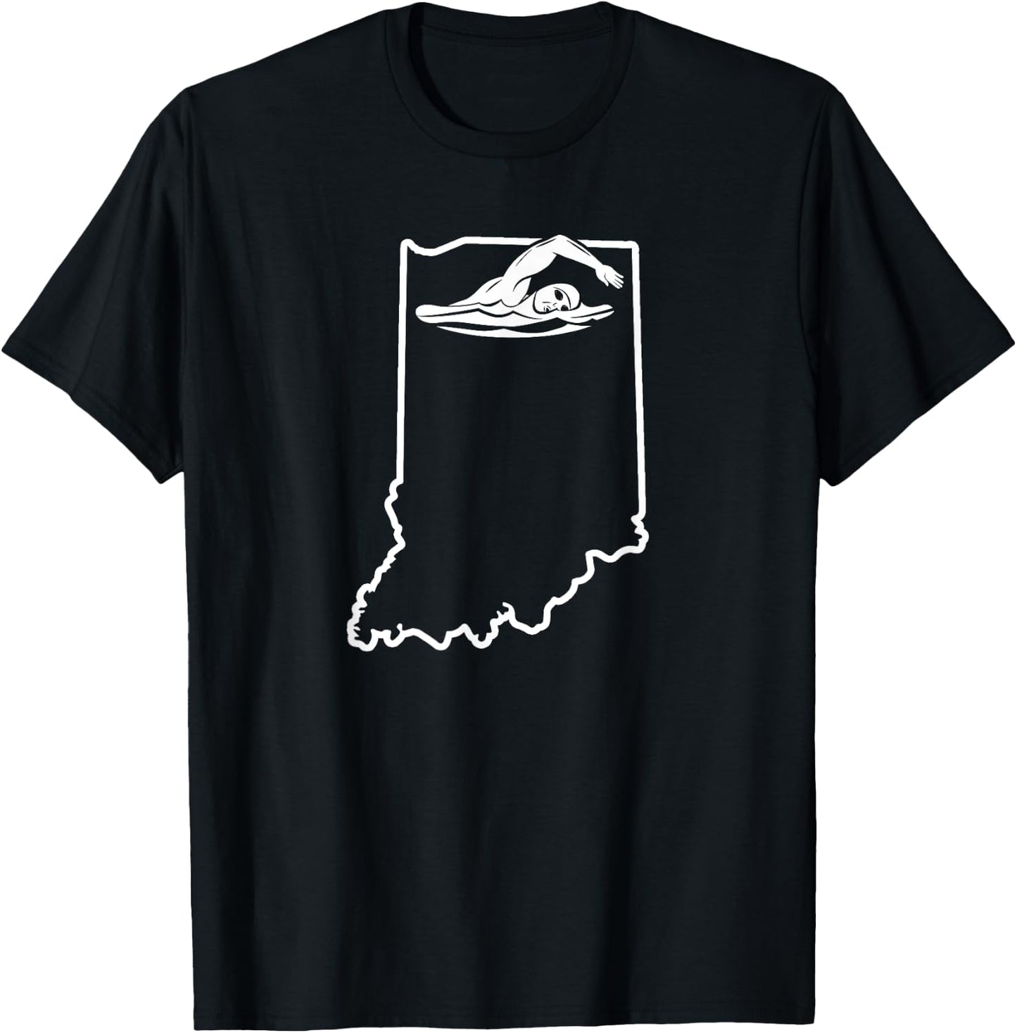 Indiana Swimming Swim Team Shirt Indiana Swimmer Stuff T-Shirt - T-Shirt | Black