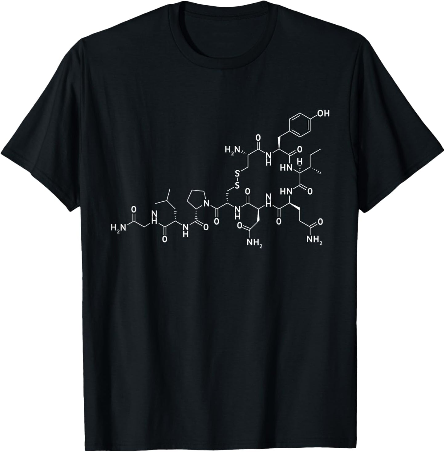 Structure of Oxytocin Chemical Molecule Chemistry T Shirts T-Shirt - T-Shirt | Black
