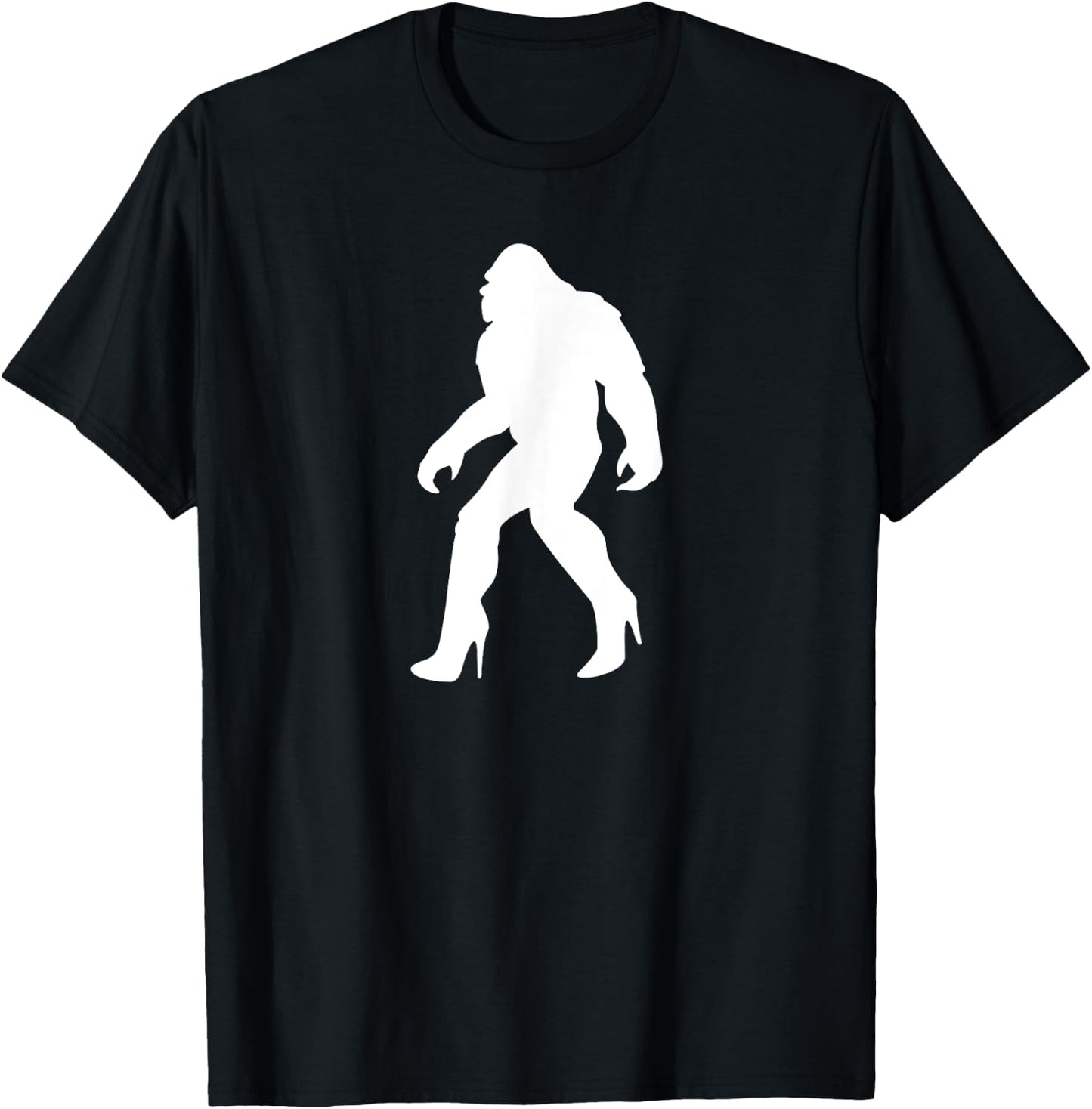 YASSQUATCH Bigfoot & Sasquatch In High Heels Sassy Girl T-Shirt - T-Shirt | Black
