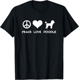Peace, Love, Poodle T-Shirt - T-Shirt | Black