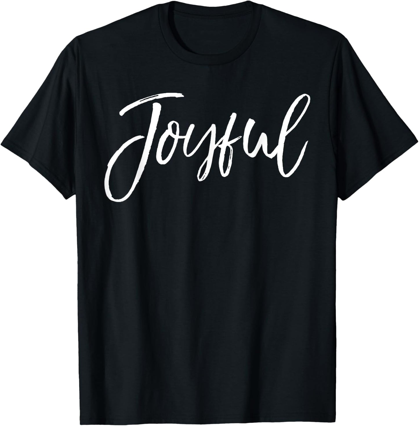 Joyful Shirt Calligraphy Script Joy Vintage Christian T-Shirt - T-Shirt | Black