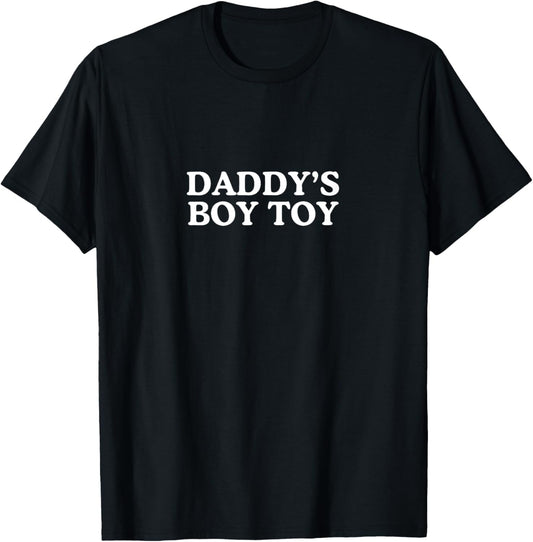 Daddy's Boy Toy Funny Twink Gay Pride Funny Kinky BDSM Meme T-Shirt - T-Shirt | Black