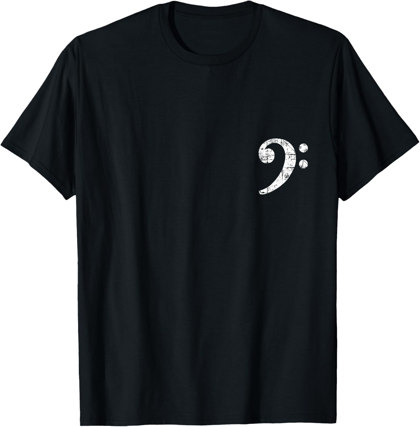 Bass Clef (Vintage White / Left) Bass Players T-Shirt - T-Shirt | Black