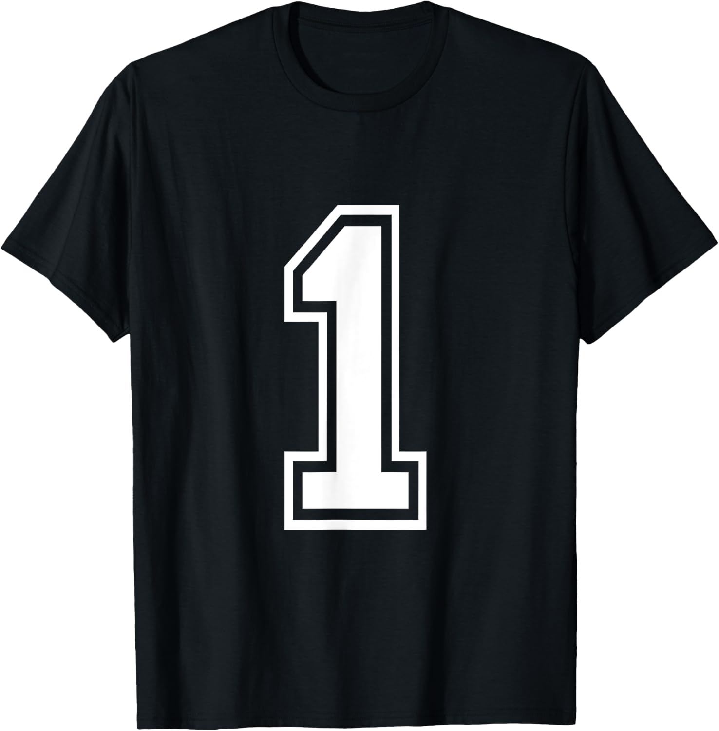 Football Jersey Number 1 One T-Shirt - T-Shirt | Black