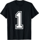 Football Jersey Number 1 One T-Shirt - T-Shirt | Black