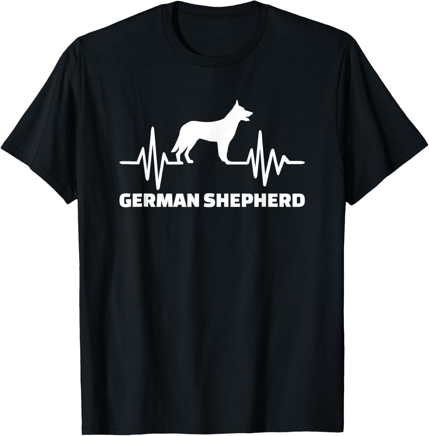 German Shepherd heartbeat T-Shirt - T-Shirt | Black